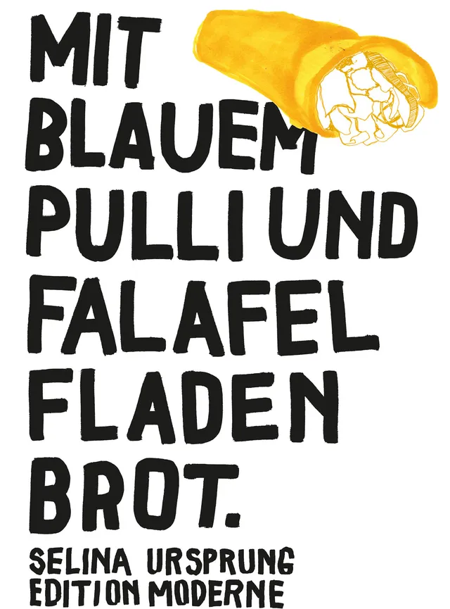 edition-moderne-mit-blauem-pulli-und-falafel-fladenbrot-graphic-novel image 1
